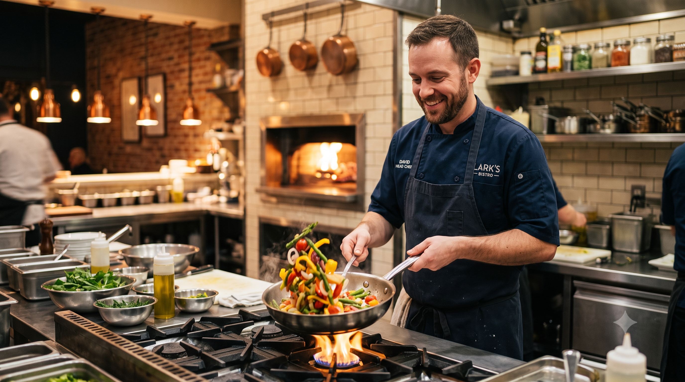 Chef cooking in a local restaurant kitchen